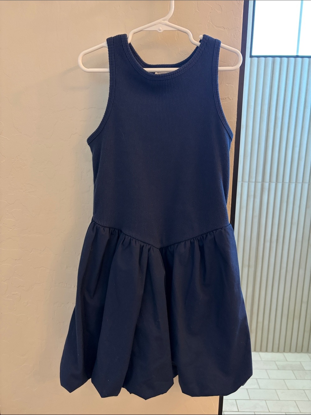 Girls Navy Sleeveless Dress